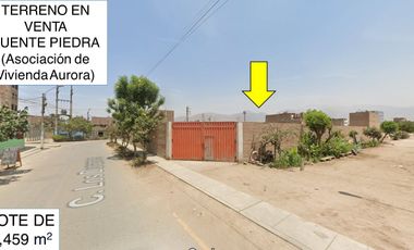 LOTE EN DOBLE ESQUINA 1,459 m2 Puente Piedra