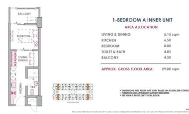 Pre-selling 1-bedroom, 29 sqm condo unit in Parañaque City, Metro Manila Near San Beda College, Ayala Business Club