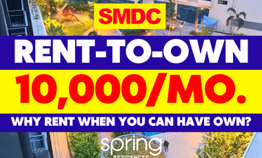 10k only per month Rent to Own Condo in Parañaque near Airport, BGC, Alabang, MOA and Makati SMDC Spring Residences