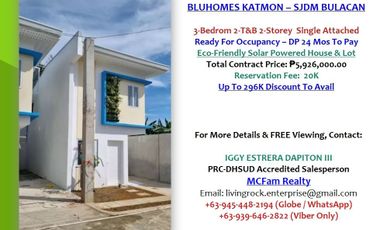 ONLY 5.2M RESERVE 3-BEDROOM 2T&B 2-STOREY SINGLE ATTACHED BLUHOMES KATMON SAN JOSE DEL MONTE-BULACAN