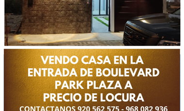 VENDO CASA DE UN PISO EN LA ENTRADA DE BOULEVARD PARK PLAZA,PIURA