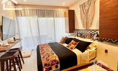 VENTA DE BONITO Y CONFORTABLE ESTUDIO PLUNGE POOL EN TULUM A 15 MINUTOS DE LA PLAYA