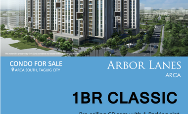 68sqm 1BR Classic Preselling in Arbor Lanes - Arca South Taguig City