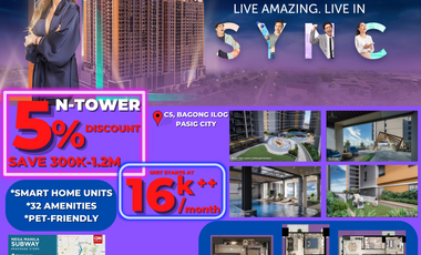 PRE-SELLING 2 BEDROOM CONDO FOR SALE AT SYNC N TOWER PRE SELLING, PASIG CITY NEAR BGC