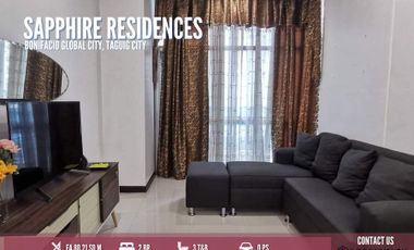 FOR LEASE 2 Bedroom Unit with Balcony for Rent in Sapphire Residences,  BGC, Taguig City