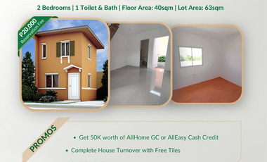 2 Bedroom House and Lot in Camella Davao, Communal, Buhangin, Davao City