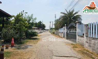 ที่ดินพร้อมโกดังใกล้โรงเรียนอัสสัมชัญหลักสูตรภาษาอังกฤษแคมปัสพระราม2 สมุทรสาคร เนื้อที่ 110.3 ตารางวา