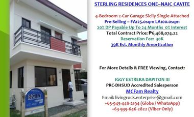 PRE-SELLING FA125.0sqm 4-BEDROOM 2-CAR GARAGE 2-STOREY SICILY SINGLE ATTACHED HOUSE & LOT STERLING RESIDENCES ONE-NAIC CAVITE ELEGANT TAHIMIK