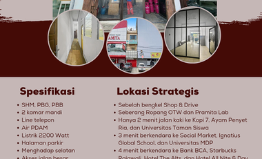 Jual Ruko di Pinggir Jalan Besar Jl. Veteran Palembang Dekat Social Market