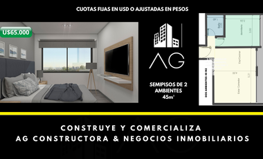 Departamento 2 Amb. 49 m², en Construcción, Cochera bonificada. H. Yrigoyen 6200, 50 Cuotas!!