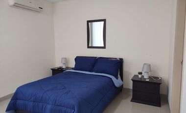 Departamento amoblado de alquiler en Urdesa Central, 1 parqueo, área social