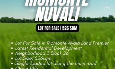 Lot For Sale in Riomonte Ayala Land Premier