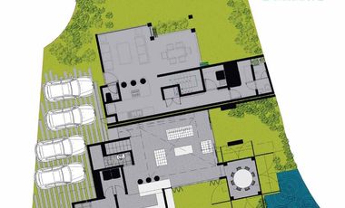 Casa en obra gris, Roof garden, 3 niveles