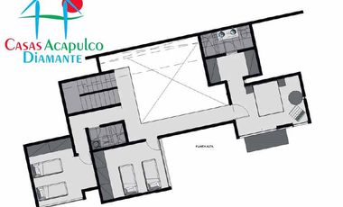 Casa en obra gris, Roof garden, 3 niveles