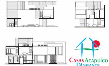 Casa en obra gris, Roof garden, 3 niveles