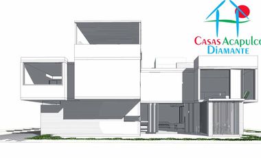Casa en obra gris, Roof garden, 3 niveles