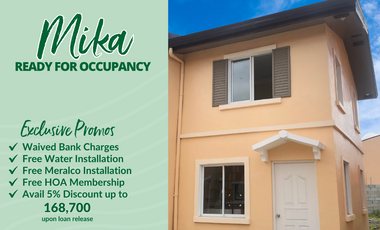 SALE: 2 BEDROOMS MIKA House and Lot for Sale in Cabuyao Laguna