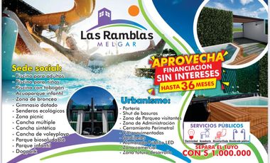 LOTE EN MELGAR TOLIMA CON FINANCIACIÓN