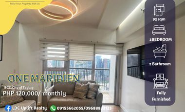 For rent nicely interior furnished 2 bedroom unit in One maridien BGC