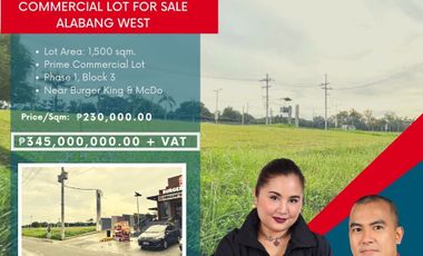 Alabang West 1,500 sqm. Commercial Lot For Sale along Daang Hari Near Burger King and McDonald's