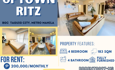 Brand New Unit Nice Interior with Four Bedrooms, Balcony and with Parking for RENT in Uptown Ritz- BGC 🏢✨