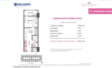 RUSH SALE - READY TO MOVE-IN 1 BEDROOM CONDO IN PARANAQUE | CALATHEA PLACE BY DMCI HOMES | YOUR NEW HOME | NEAR SM BF PARANAQUE