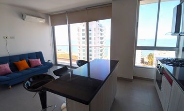 Apartamento en Pozos Colorados, Santa Marta. Frente al Mar de una habitacion 2 baños. 50.42 M2