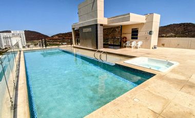 Apartamento en Pozos Colorados, Santa Marta. Frente al Mar de una habitacion 2 baños. 50.42 M2