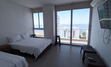 Apartamento en Pozos Colorados, Santa Marta. Frente al Mar de una habitacion 2 baños. 50.42 M2