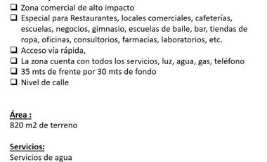 Terreno Comercial inmejorable ubicación Paseo de los Leones