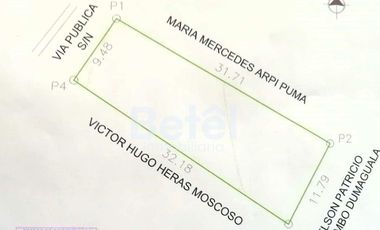 Venta Terreno en Sinincay - Yanaturo 333m2