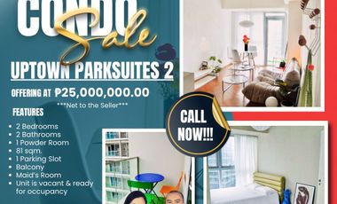 Chic and Trendy 2-Bedroom Unit For Sale at UPTOWN PARKSUITES 2 in BGC