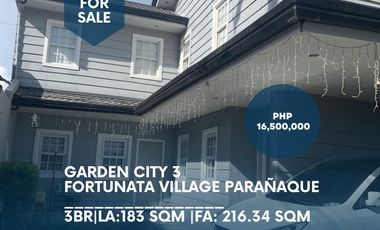 FOR SALE 3 Bedroom House and Lot in Garden City 3 Inside Fortunata Village, Brgy. San Isidro, Parañaque