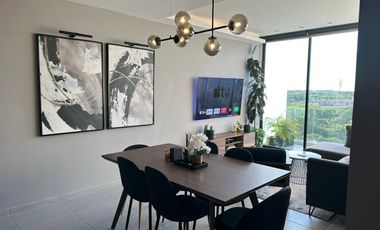 Departamento en venta amueblado en Temozón norte, Mérida, Yucatán.