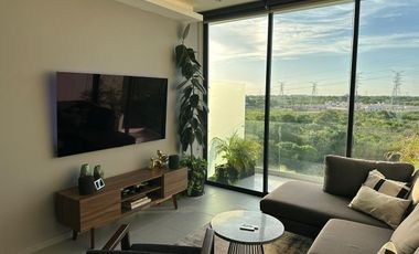 Departamento en venta amueblado en Temozón norte, Mérida, Yucatán.