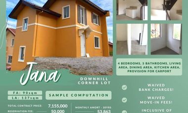 🍂FOR SALE🏡READY FOR OCCUPANCY🏡FA90sqm 4-BEDROOM 3-T&B JANA DOWNHILL🏡IN CAMELLA TRECE – SAVE UP TO 1.073M🍂