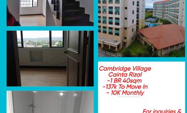 For Sale: Rent To Own Condo in Cainta Rizal as low as 10K Monthly