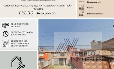 Casa en venta en San Ignacio 2-10, Santa Elena. Cuautitlán EDOMEX