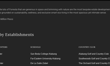 Forresta | At home with nature, and in nature Lots In Villar City