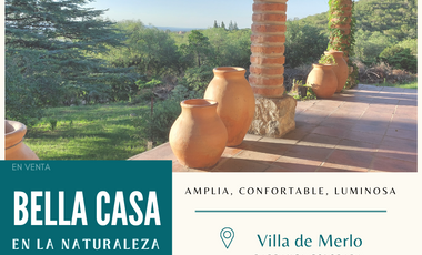 CASA CON VISTA PANORAMICA EN VILLA DE MERLO - A LA VENTA - 3 dormitorios