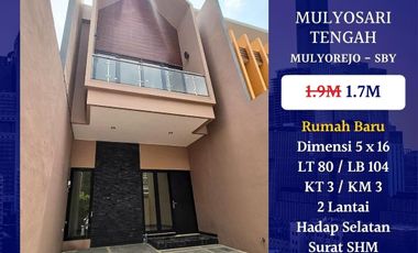 Rumah Mulyosari Tengah Mulyorejo Baru Surabaya Timur dekat Dharmahusada Kalijudan Babatan Pantai