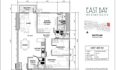 3BR For Sale at East Bay Residences Fordham Tower Sucat Parañaque