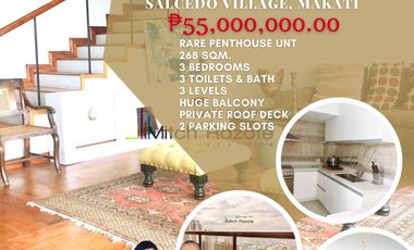 Rush Sale! Priced Reduced! Upgraded 3-Bedroom Spacious Penthouse Unit at Elizabeth Place Salcedo Village Makati