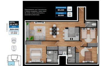 DEPARTAMENTOS DEL 201 AL 801  EN AV. VELASCO ASTETE SURCO