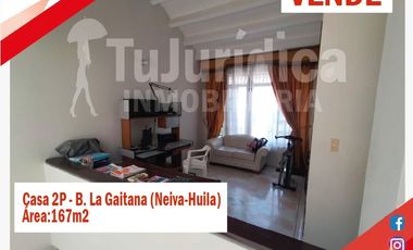 SE VENDE ESPECTACULAR CASA 2P - B. LA GAITANA - NEIVA (HUILA-COL)