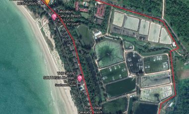 Beautiful land for sale, next to the sea, Ban Khao Lak, Phang Nga, 164 rai, next to the road