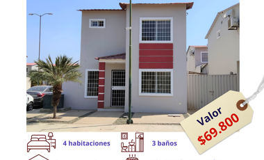 Venta de Casa de 4 dormitorios Manta Manabi