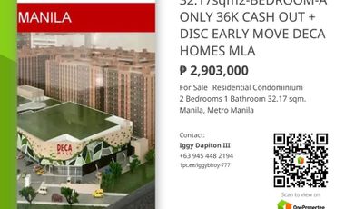 READY FOR OCCUPANCY 32.17sqm 2-BEDROOM-A REGULAR DECA HOMES MLA AVAIL 36K TOTAL CASH OUT TO MOVE-IN + DISC HOMES