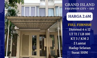Dijual Rumah Grand Island Pakuwon City Surabaya 2.6M SHM Full Furnish
