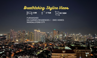 Best 3BR Corner Unit Kai Garden Residences Breathtaking Skyline Views DMCI Homes near Makati Furnished